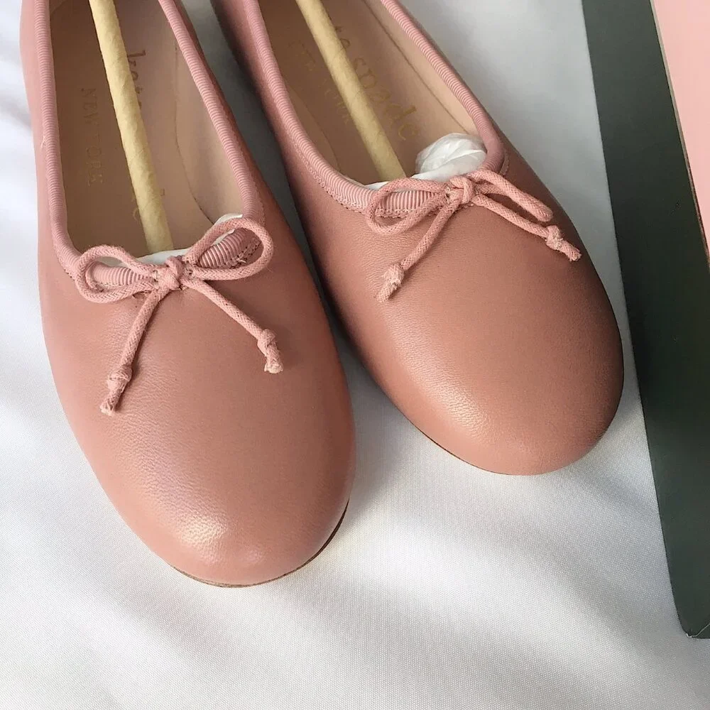 Kate Spade New York Honey Leather Ballet Flats in Blusher Pink in Size 7